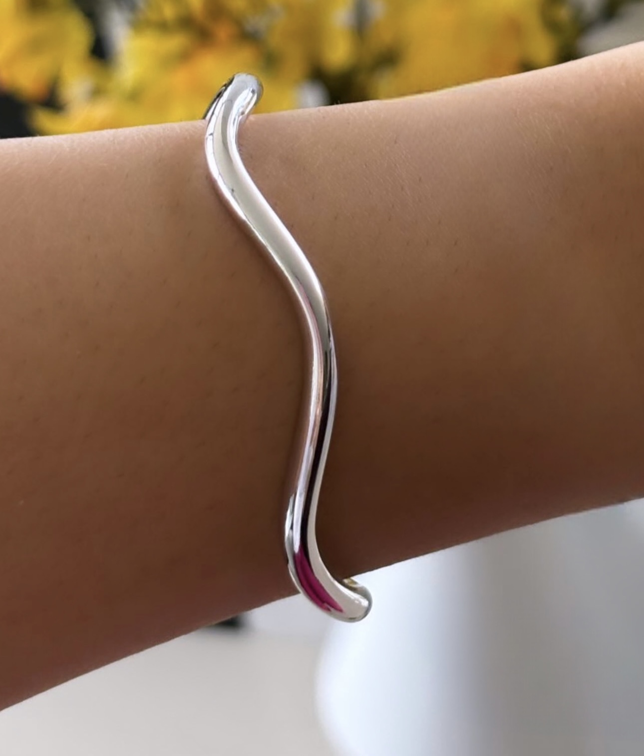 Bracelete Ondas Prateado