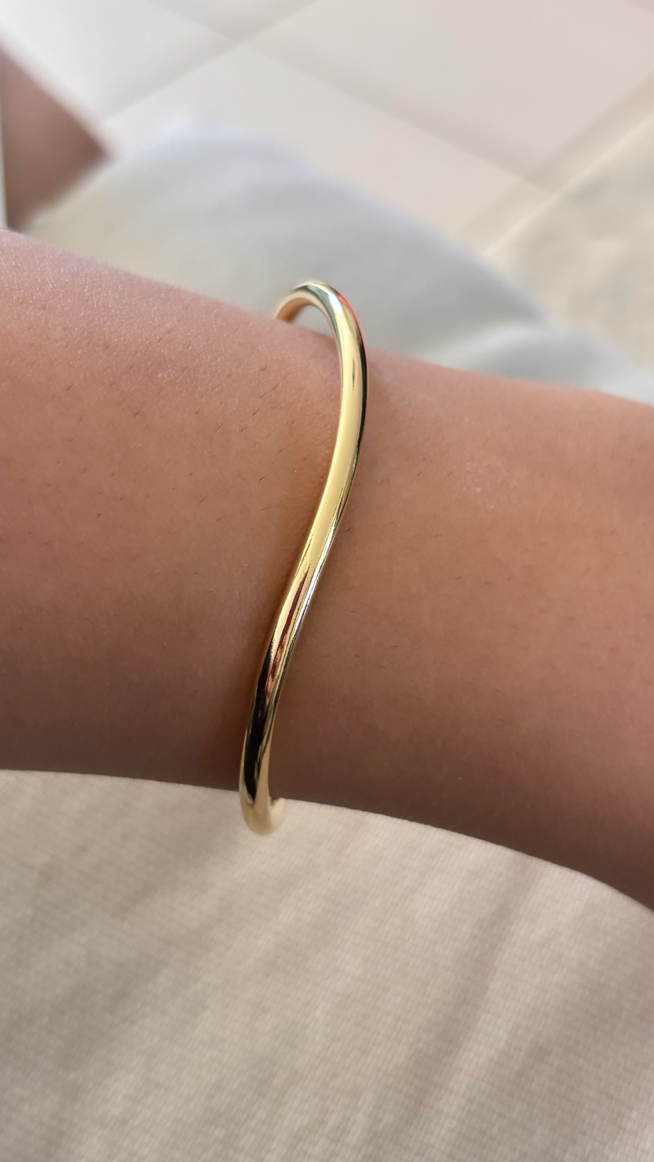 Bracelete De ondas dourado