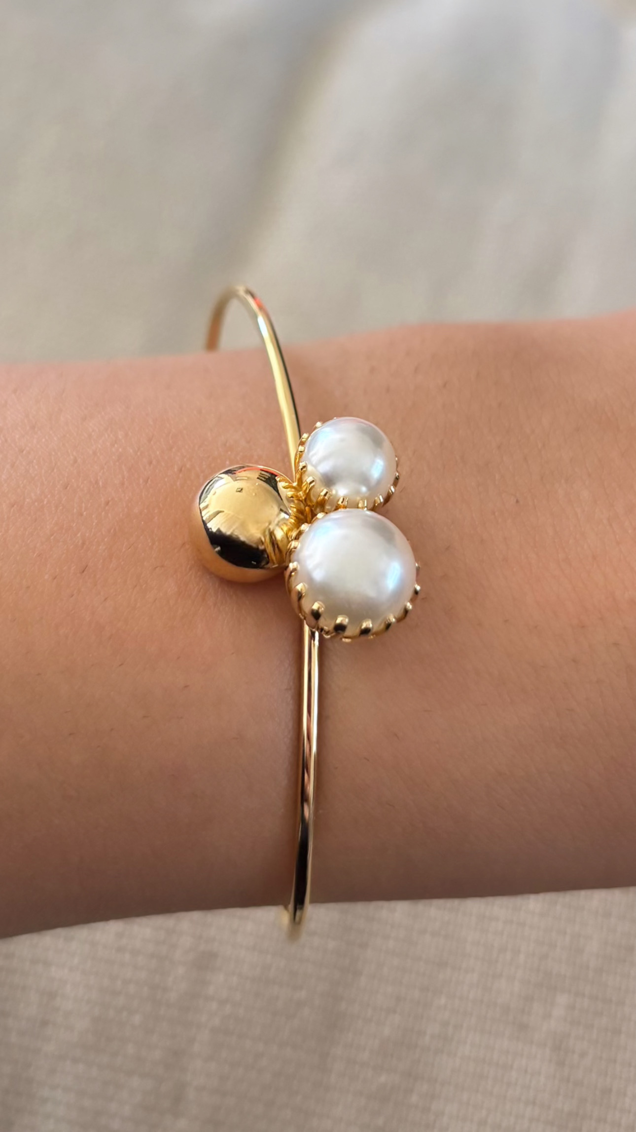 Bracelete Pérolas Dourado