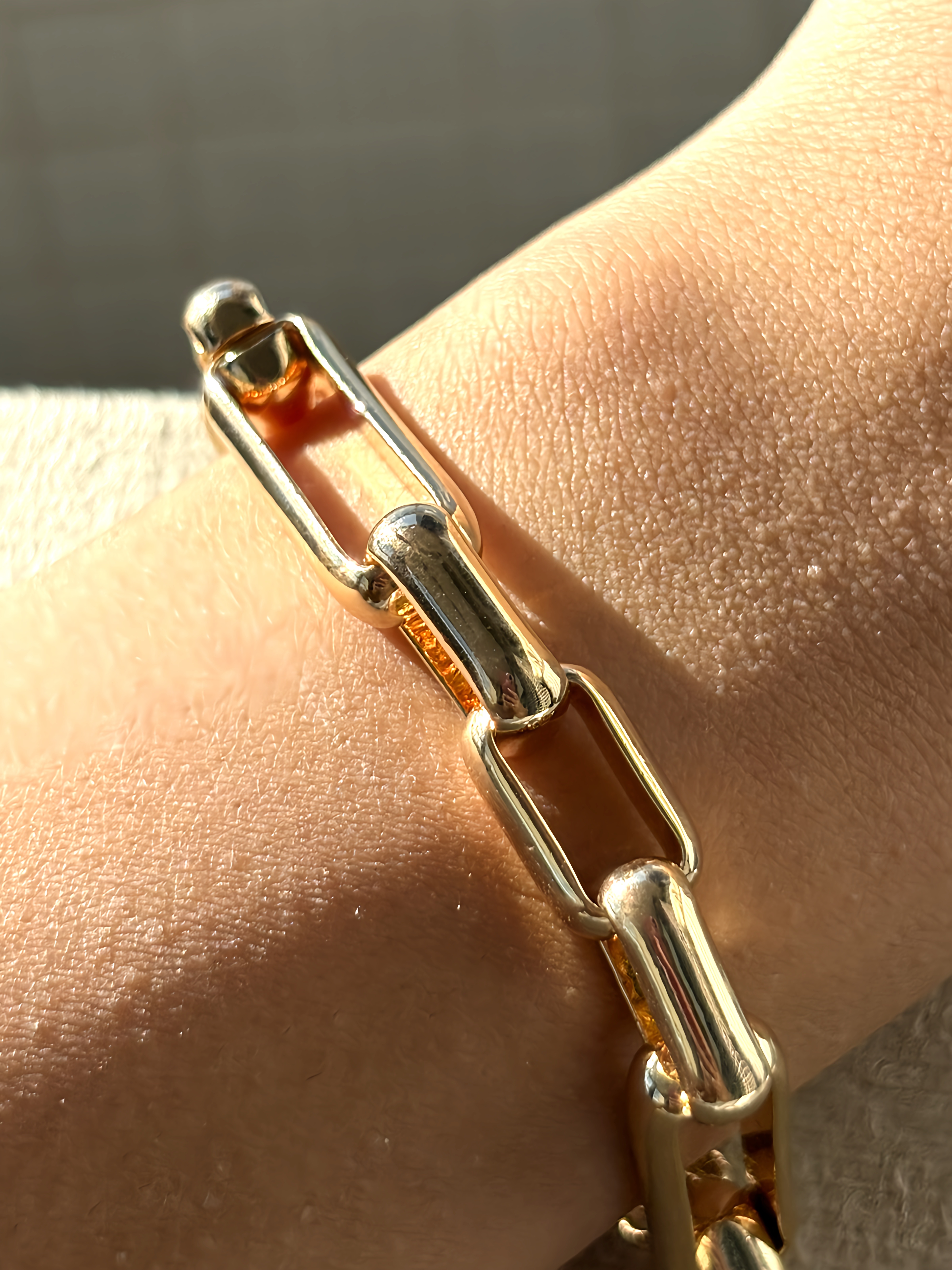 Pulseira corrente grossa dourada